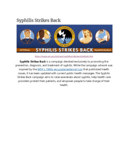 Syphilis Strikes Back