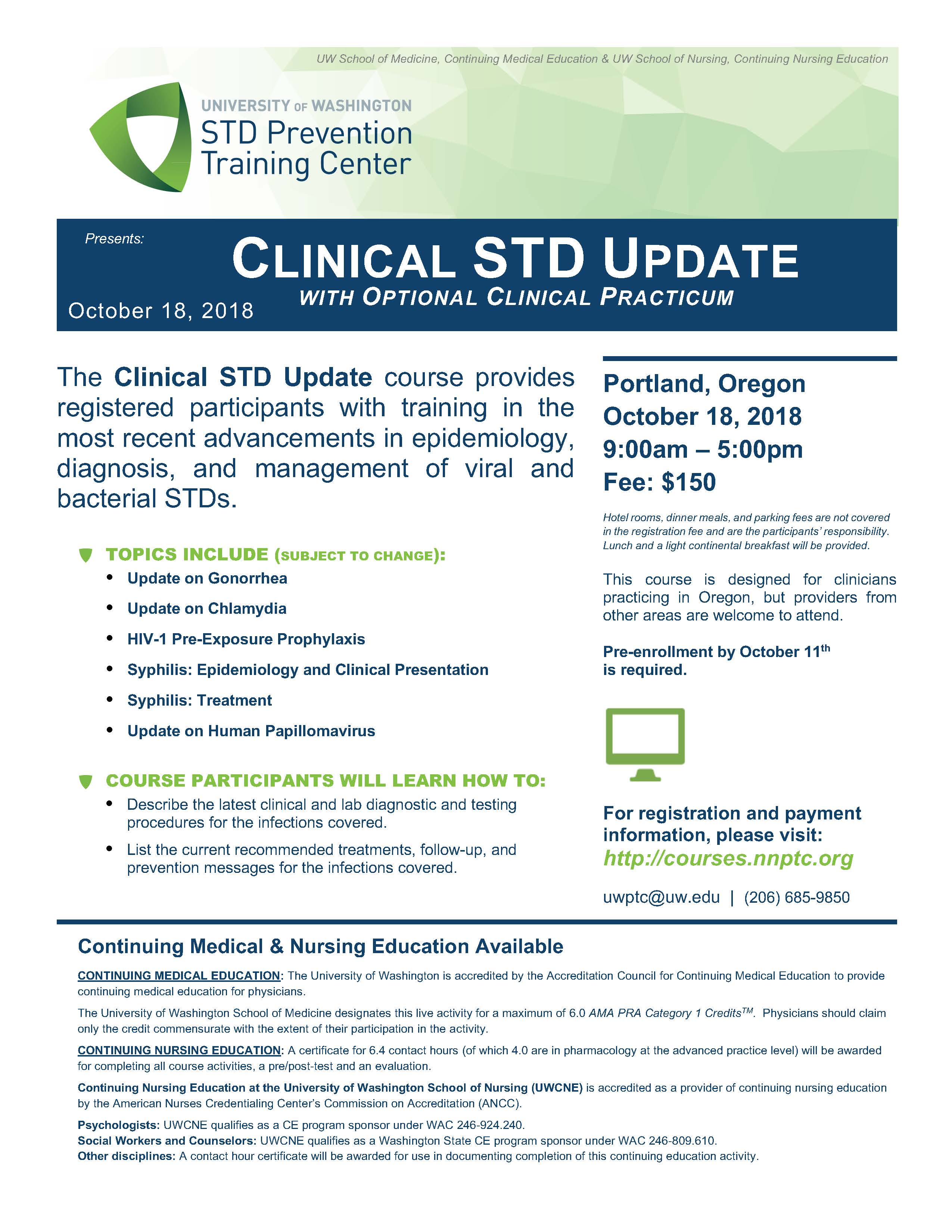 Portland Clinical STD Update Portland Clinical STD Update Poster
