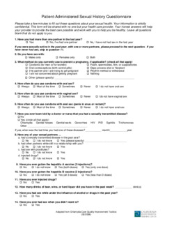 Patient-Administered Sexual History Questionnaire