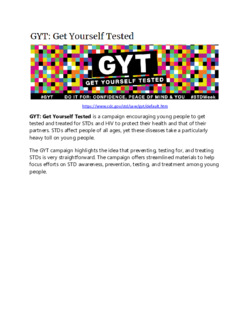 GYT: GET Yourself Tested