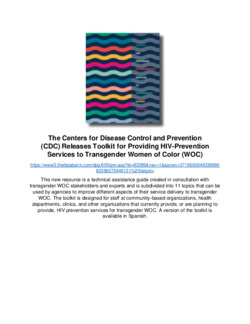 CDC: Toolkit for Proving HIV-prevention