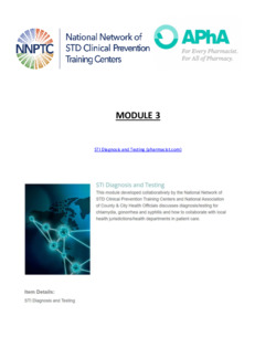 Module 3: Pharmacist STI Diagnosis and Testing