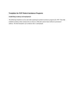 Templates for PrEP Patient Assistance Programs