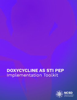 DOXYCYCLINE AS STI PEP Implementation Toolkit