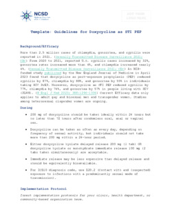 Template: Guidelines for Doxycycline as STI PEP