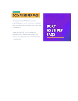 Doxy As STI PEP FAQS