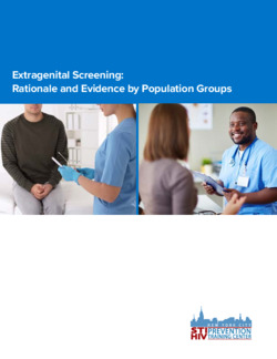 Extragenital Screening: Rationale and Evidence by Population Groups