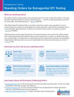 Standing Orders for Extragenital STI Testing